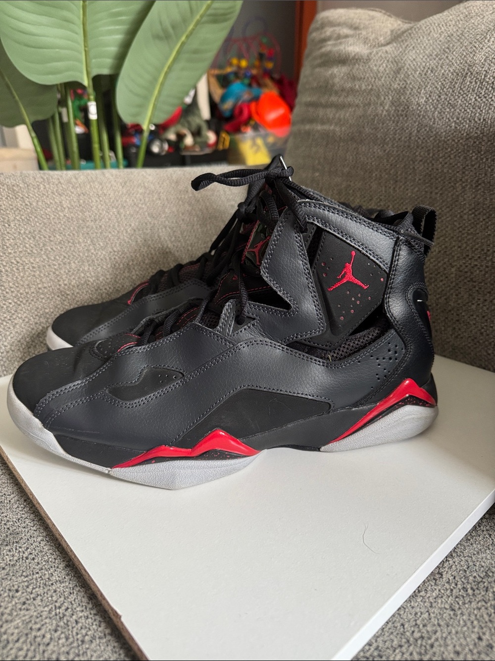 Air Jordan Black and Red High-Top Sneakers